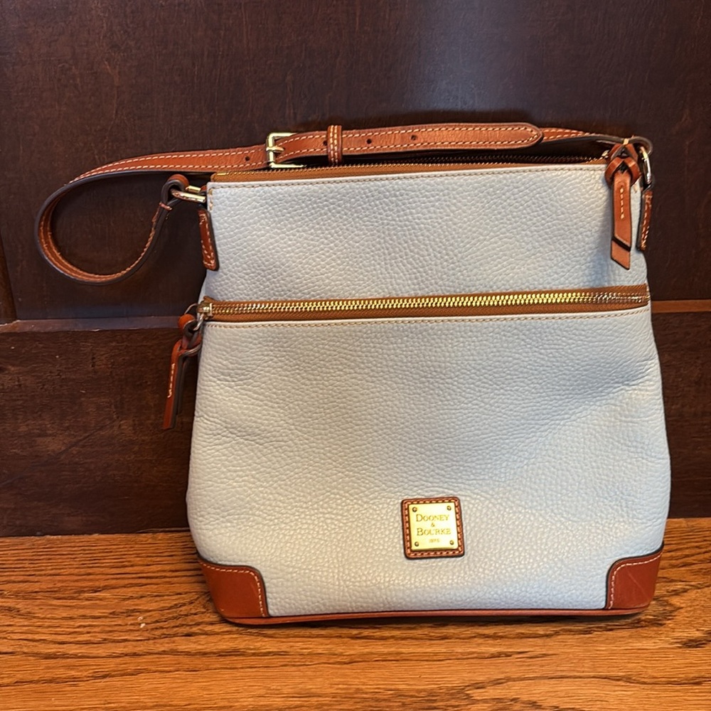 Dooney & Bourke Blue and Brown Crossbody Bag with Leather Trim - Picture 5 of 11
